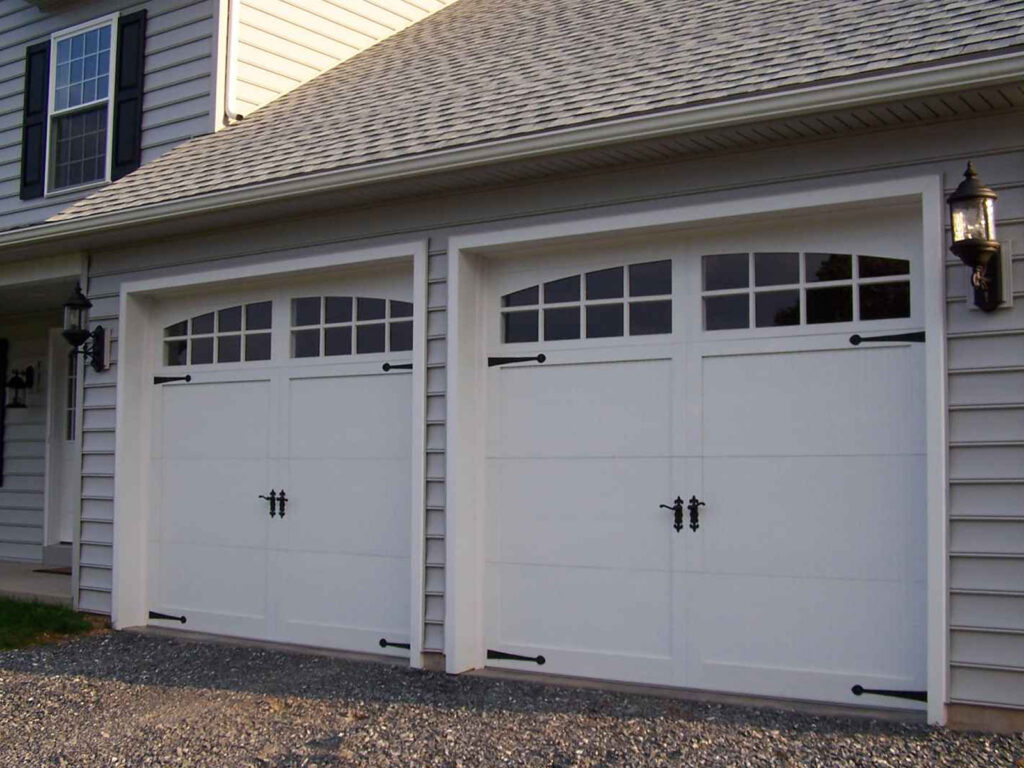 white residential garage doors